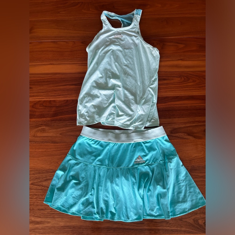 Adidas Aqua Blue Tank and Skirt Set